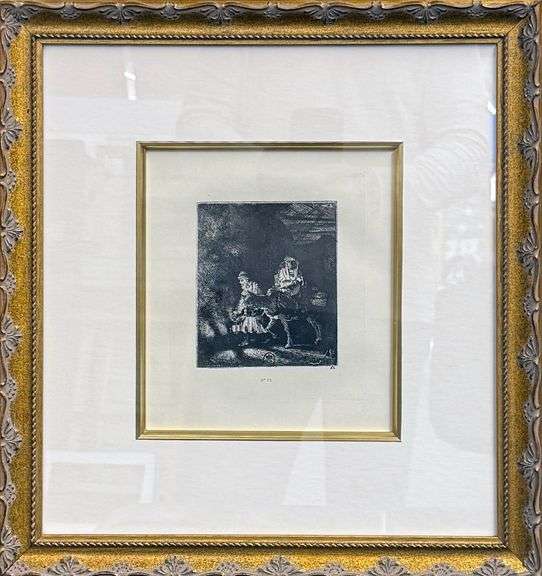Extremely Rare and Collectible Antique Etching After Rembrandt, c. 1880