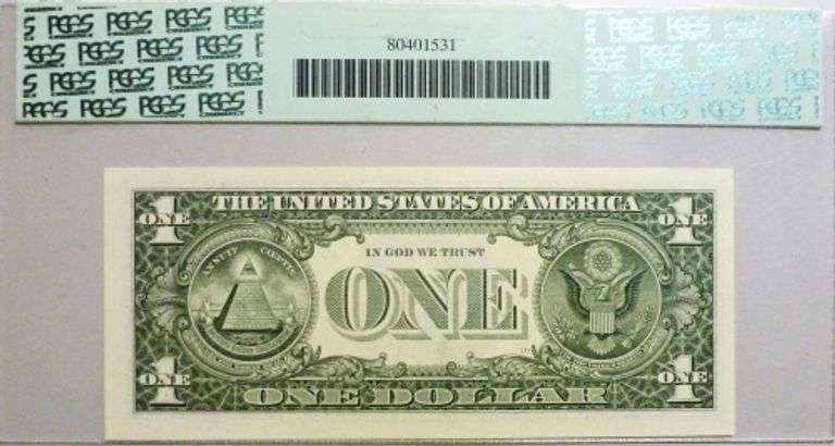 Superb $1 2001 Philadelphia Fancy Radar Number 44544544 PCGS 65 PPQ!