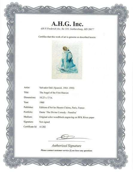 Rare Salvador Dali Original Engraving from The Divine Comedy, Paradise