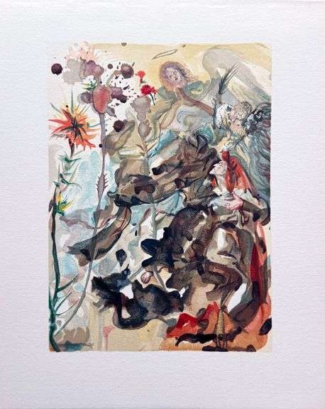 Highly Collectible Salvador Dali Original Color Engraving from The Divine Comedy