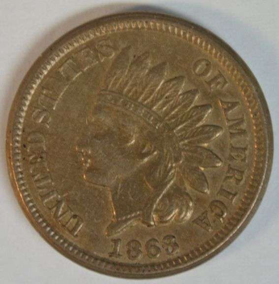 Sharp AU 1863 Indian Head Cent. Full strike