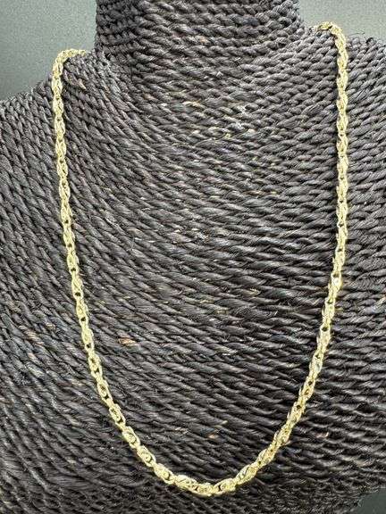 10k Yellow Gold Extremely Unique Diamond Cut 3.65mm Marquise Necklace Chain 20 Inch