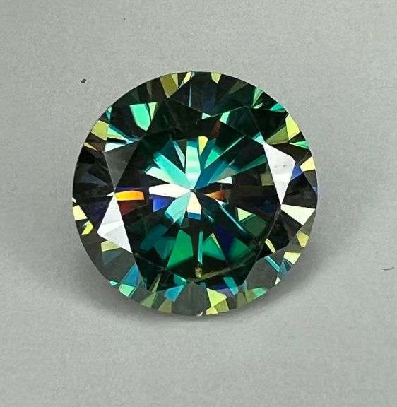 Dazzling 7 Deep Emerald Green Moissanite Solitaire