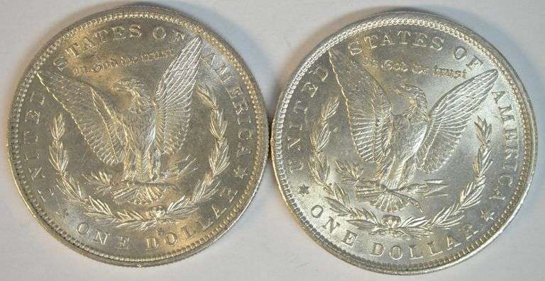 Fully struck and lustrous BU 1882-S and 1890-P Morgan Silver Dollars