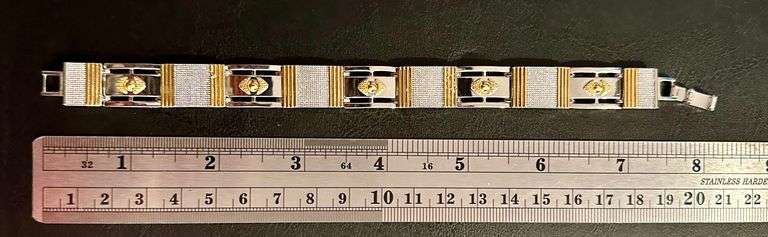 Sharp  Gold Plated Italian Link Bracelet