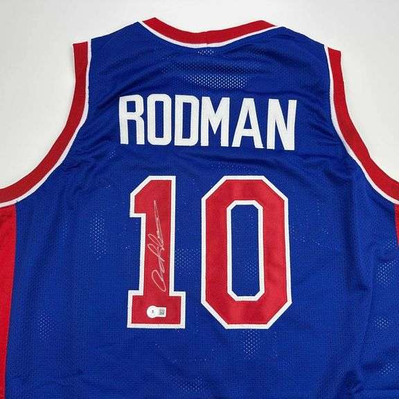 Autographed Dennis Rodman Detroit Jersey with COA
