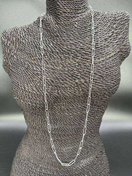 Sterling Silver Adjustable Paperclip Diamond-Cut Chain 4mm Solid 925 Italy Necklace 22"