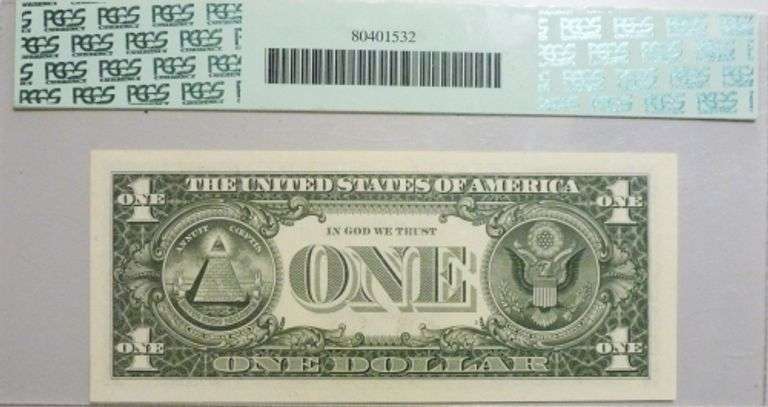 Superb $1 1985 Atlanta Fancy Radar Number 44544544 PCGS 65 PPQ!