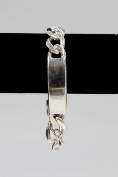 .925 Sterling Silver 13mm Figaro ID Bracelet 8 Inches