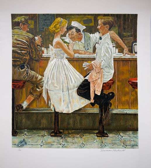Exclusive Norman Rockwell Signed Limited Edition Lithograph "After The Prom" with Pubilshers Certifi