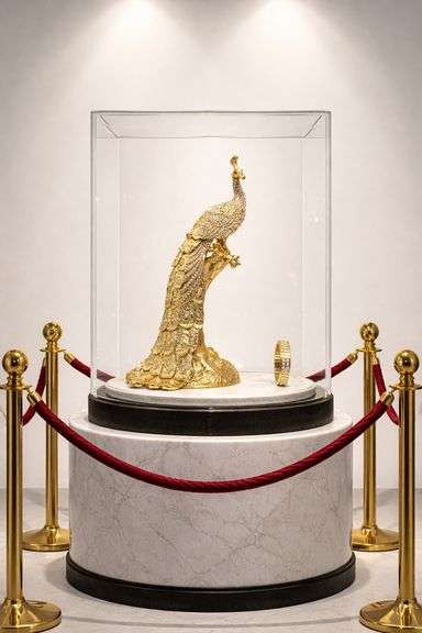 24k Golden Peacock Swarovski Luxury Collector Piece