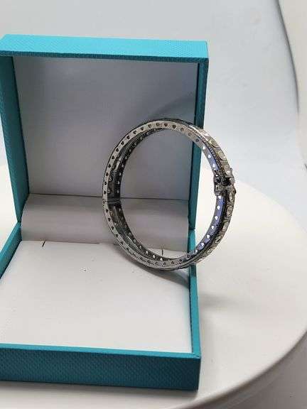 Old Fashion Sterling Silver Mine Cut Diamond Bracelet