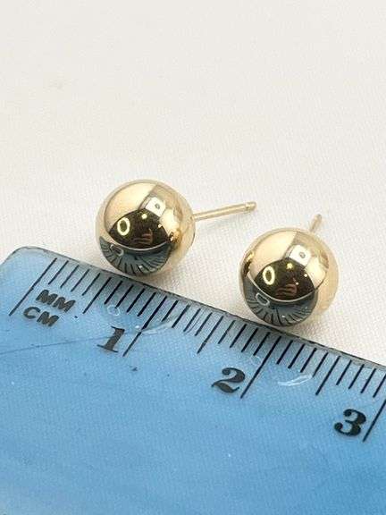 14KT Yellow Gold Ball Stud Earrings