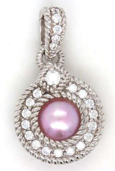 Judith Ripka cultured pink Mabe pearl pendant enhancer