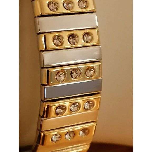 24KT Gold Electroplated Bracelet with Swarovski Crystals