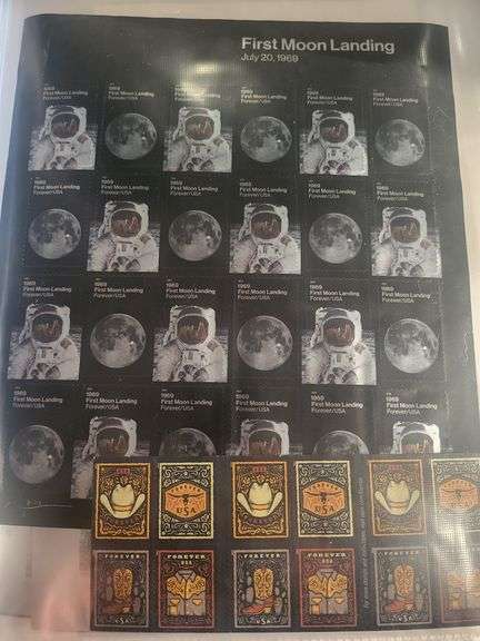 Very Rare Collection of Mixed Vintage Stamps, Star Wars, Moon Landing, Eclipes, Rail Road, much more