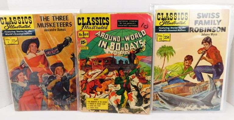 6 Classics Illustrated Vintage Comic Books