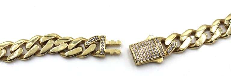 14kt Yellow gold Solid curb chain necklace