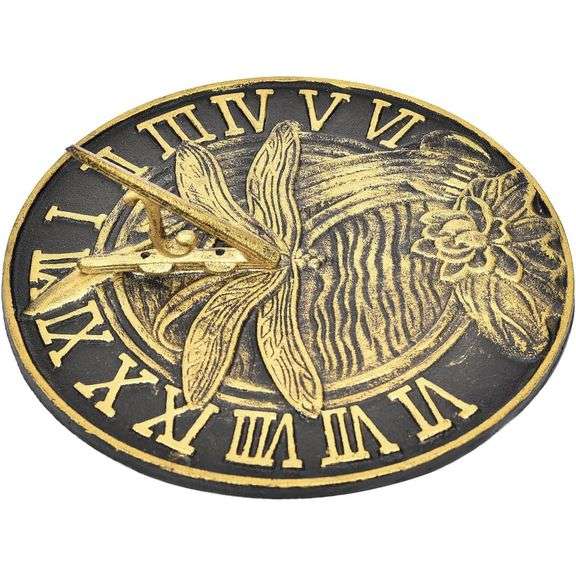 Vintage-Style Cast Iron Dragonfly Sundial