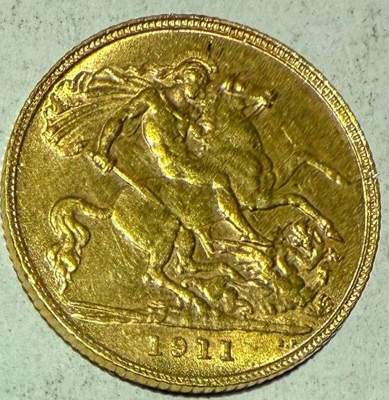 -1911 Slider Gold Half Sovereign