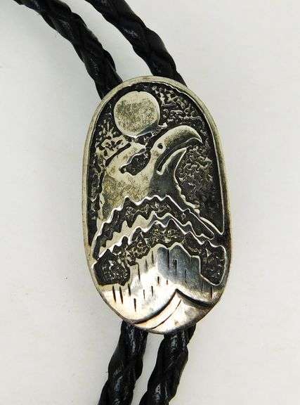 Vintage Sterling Navajo Eagle Bolo Tie