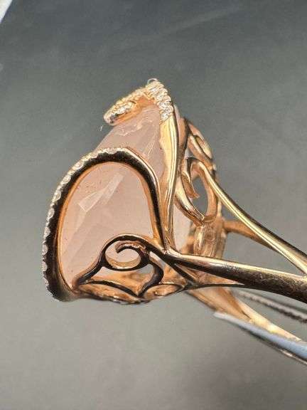 14K Rose Quartz Cocktail Ring of 16ct