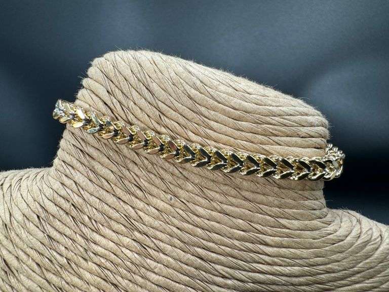 10k Yellow Gold Hollow Franco Wheat Rope Chain 5mm Bracelet 8"
