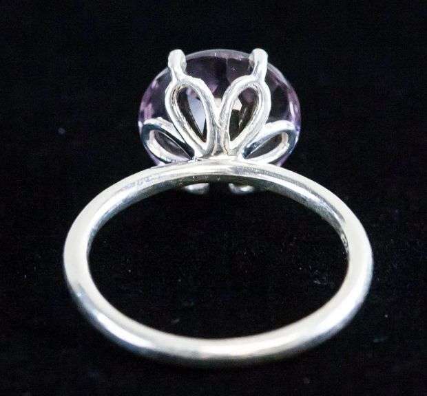 Beautiful 6.5 Ct Natural Purple Amethyst Solid Sterling Rose Cut Ring