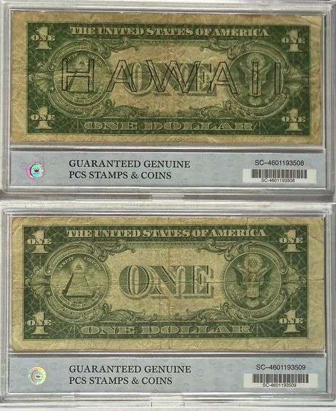 $1 Hawaii & North Africa 1935 A Emergency Issue Silver Certificates