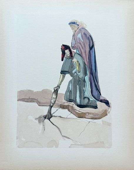 Rare Salvador Dali Original Engraving from The Divine Comedy, Inferno