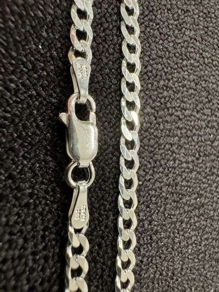 Sterling Silver Italian Curb Chain 3.3mm Solid 925 Italy Miami Link Bracelet 8"