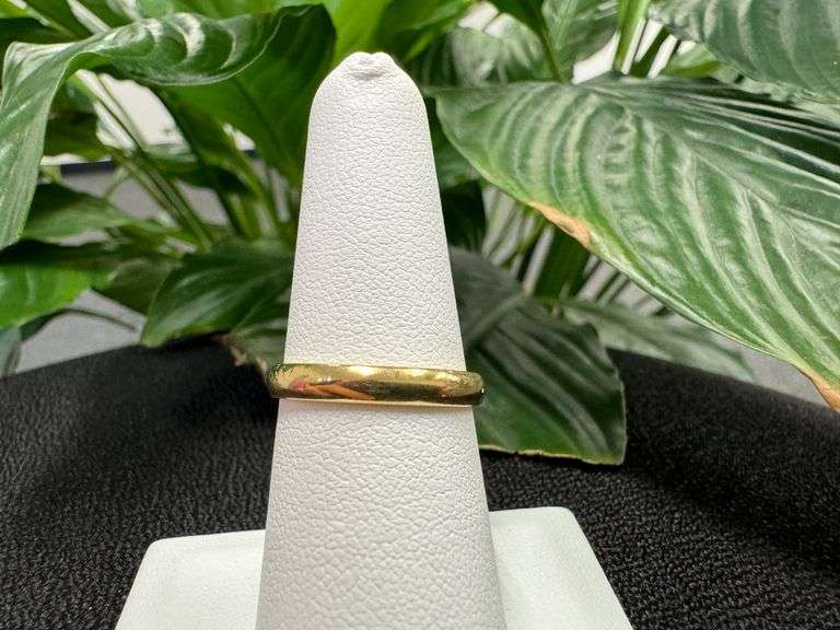 10k Yellow Solid Gold 3mm Domed Plain Men's Women's Wedding Band Size 13