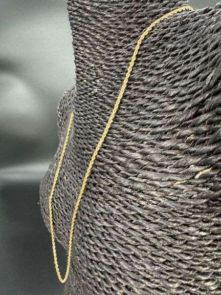 10k Yellow Gold Diamond-Cut Solid Rope Link Chain 1.9mm Necklace 24"