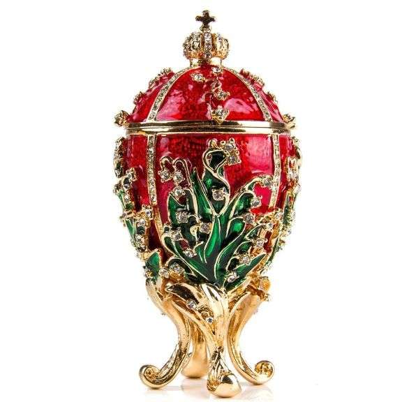 Lilies of the Valley Fabergé Egg Replica Jewelry Box