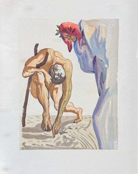 Highly Collectible Salvador Dali Original Color Engraving from The Divine Comedy