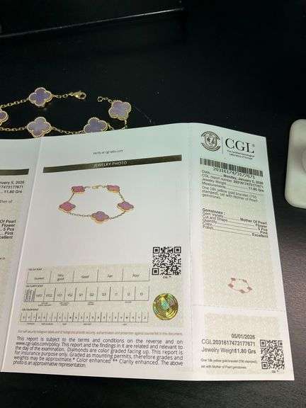 CERTIFIED BRAND NEW 18K YELLOW GOLD CLOVER LEAF BRACELET