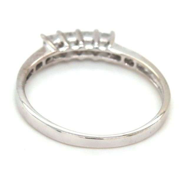 14kt White gold princess cut channel set diamond band