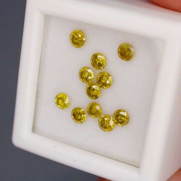 Collectors large sized 11 piece 1ct set of real Yellow Diamonds!