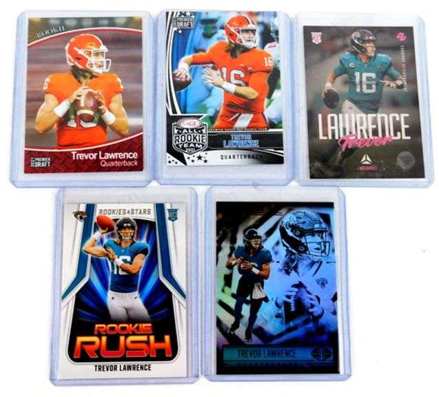5 Trevor Lawrence Football Cards with Rookies