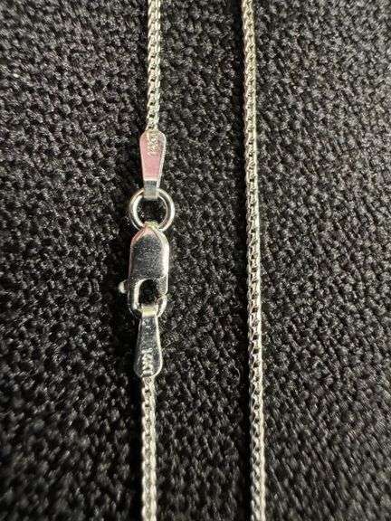 14k White Gold Solid Franco Wheat Rope Chain 1mm Necklace 26"