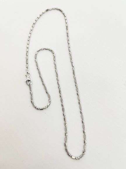 925 Sterling Silver Diamond Cut Barrel Link Chain Necklace