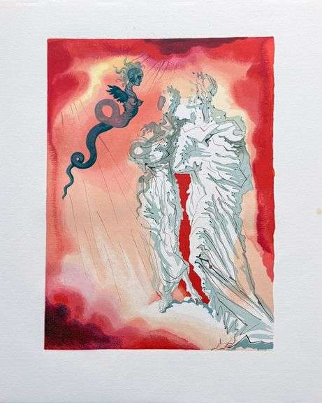 Collectible Original Color Engraving by Salvador Dali from The Divine Comedy