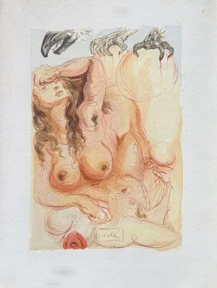 Collectible Original Color Engraving by Salvador Dali from The Divine Comedy