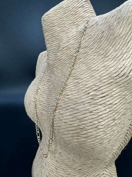10k Yellow Gold Solid Figaro Link Chain 3.3mm Necklace 18"