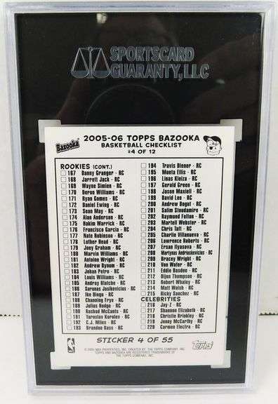 2005 Bazooka 4 on 1 Basketball Sticker, 9 MT