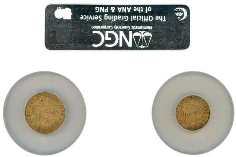 Germany (Prussia) 10 & 20 Mark Gold Pieces. NGC GSA Gold graded