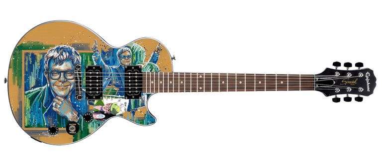 Elton John Live Autographed Custom Graphics Gibson Epiphone Guitar ACOA