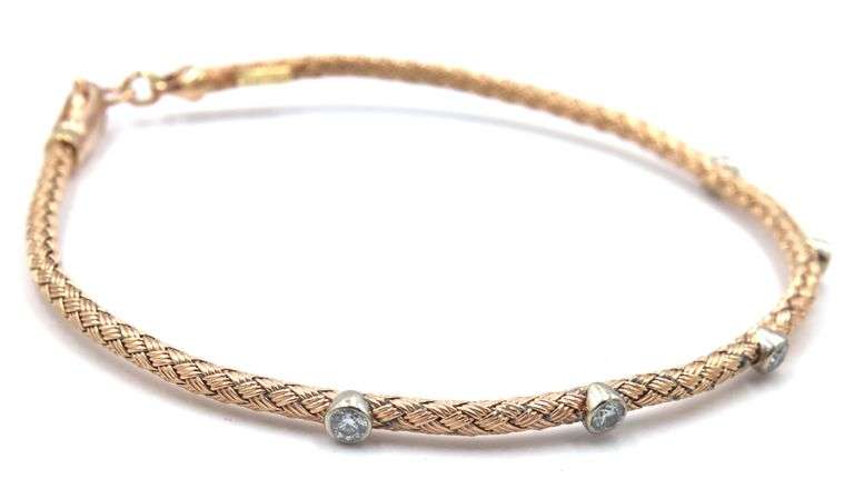 14kt Rose gold 0.50ctw woven flexible bracelet