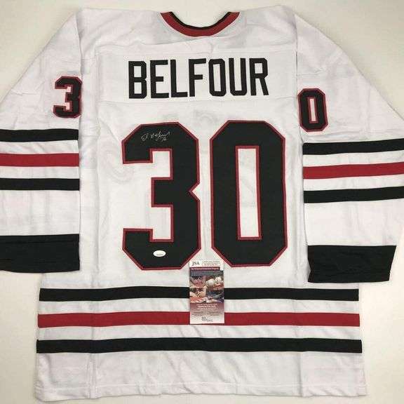 Autographed Ed Belfour Chicago Hockey Jersey with COA