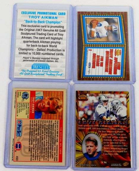 4 Troy Aiken Football Cards